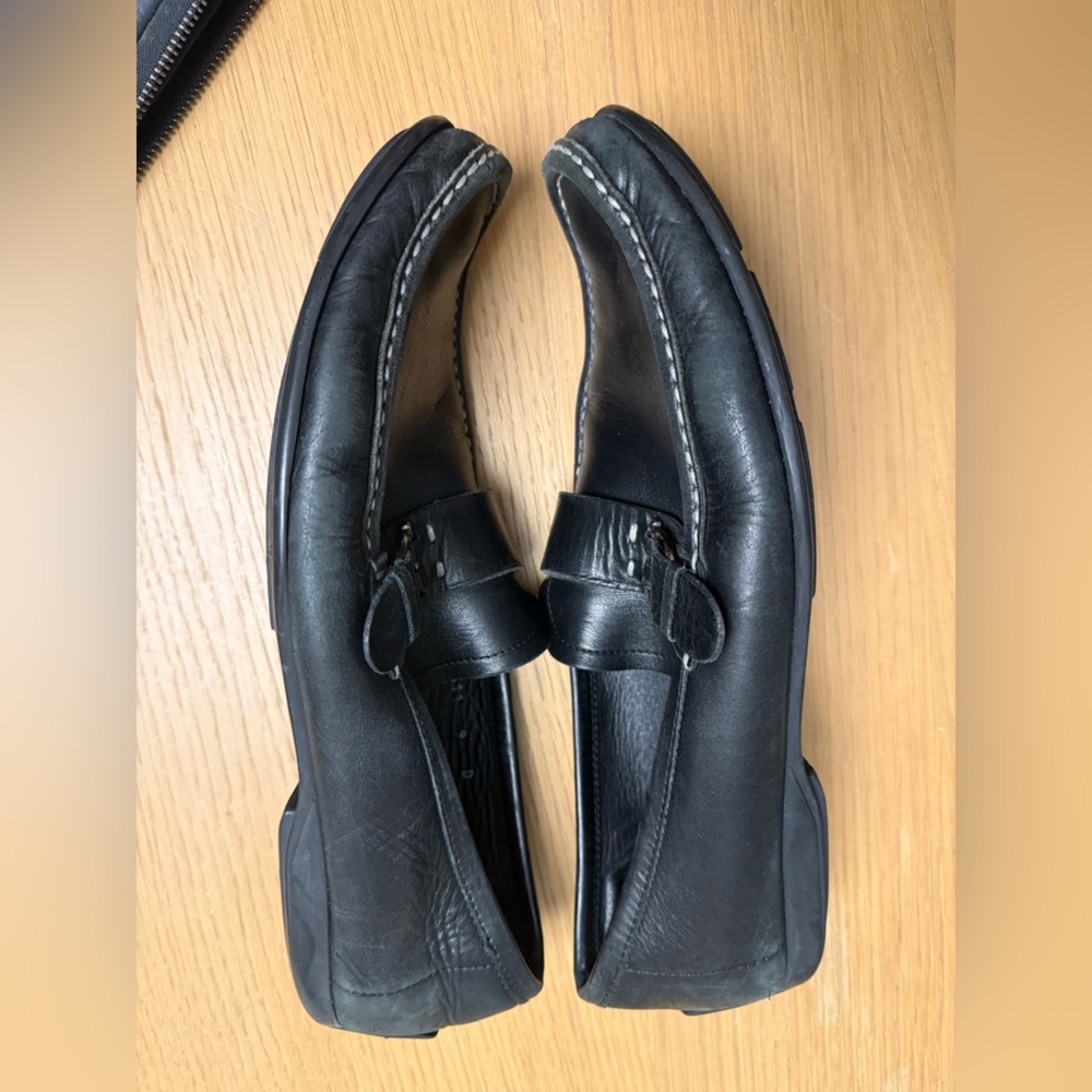 SALVATORE FERRAGAMO Black Leather Driving Mocs Size 9 D - Picture 6 of 16